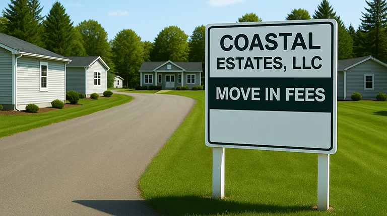 Coastal Estates LLC - Move In Fees Sign